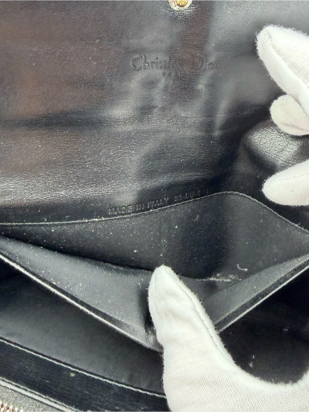 Dior Patent Leather Monogram Wallet